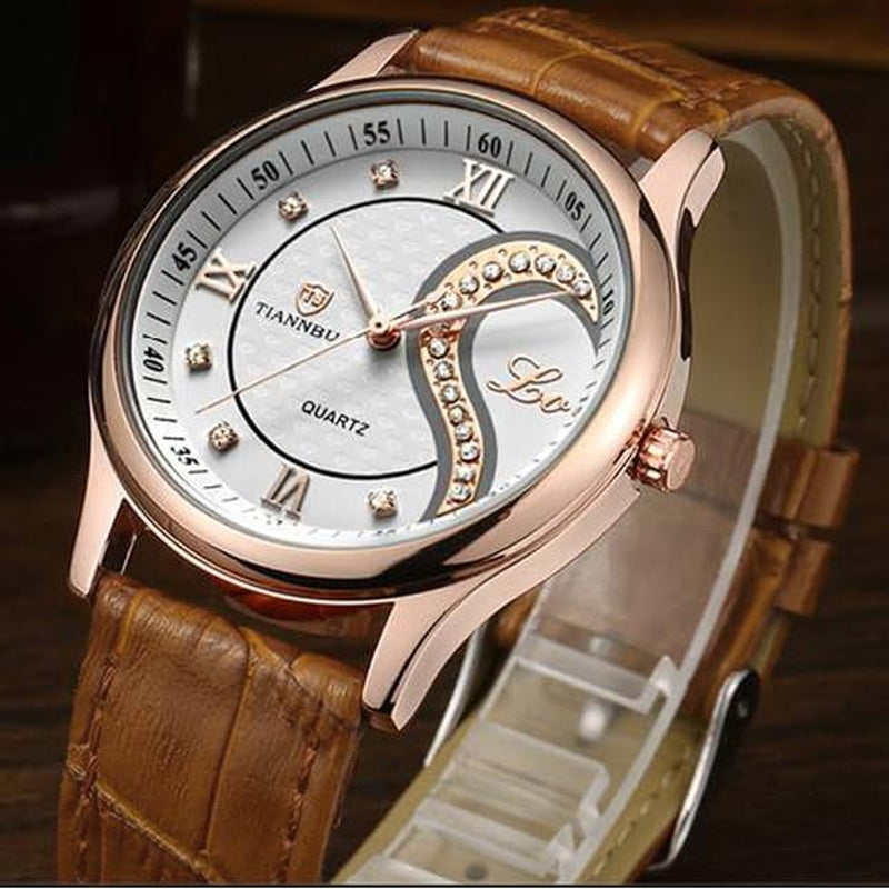 Ultrathin Leather His and Hers Wristwatches