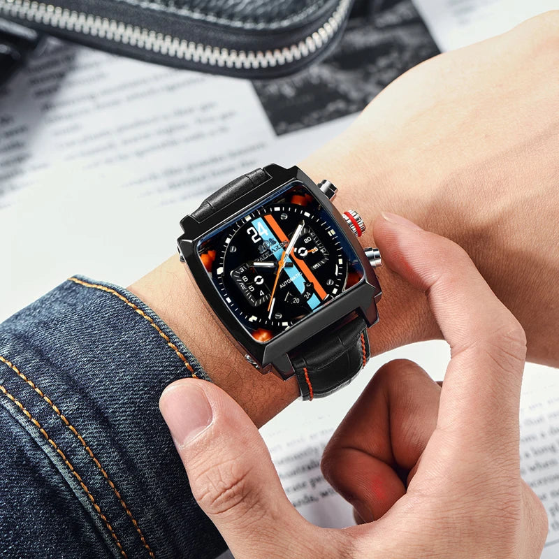 Luxury Men Automatic Self Wind Mechanical Watch for Men Rubber Strap Waterproof Luminous Date Fashion Mens Watches