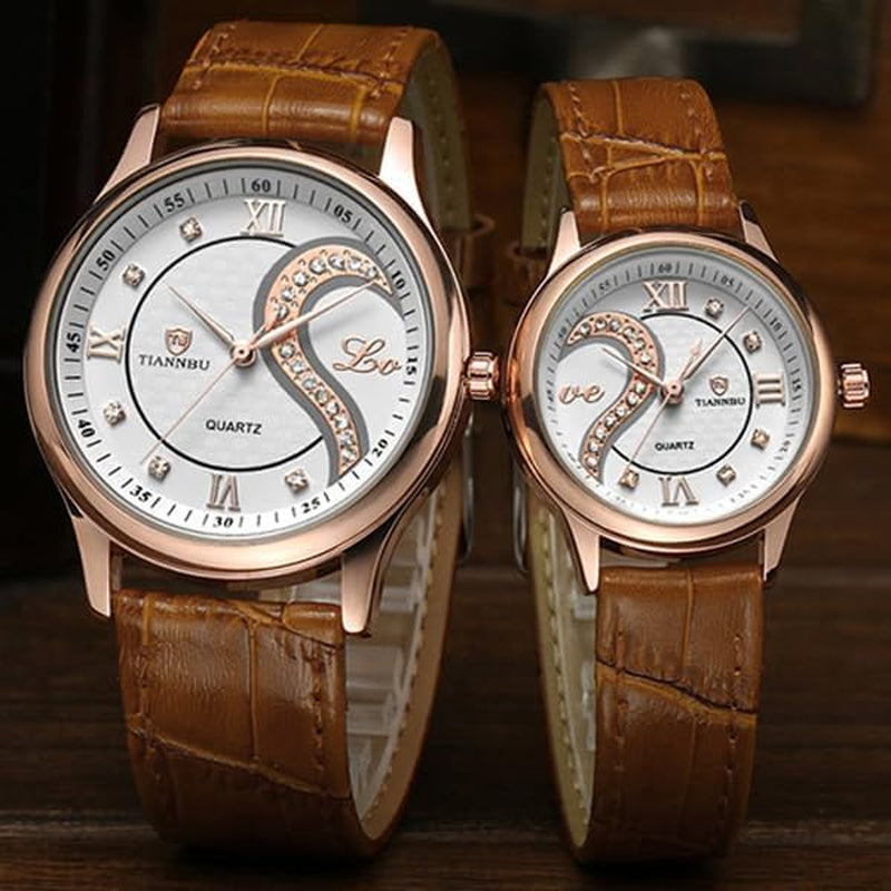 Ultrathin Leather His and Hers Wristwatches