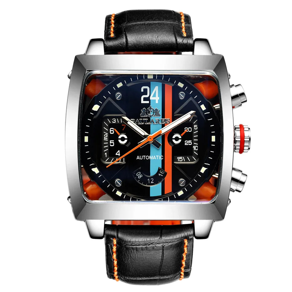 Luxury Men Automatic Self Wind Mechanical Watch for Men Rubber Strap Waterproof Luminous Date Fashion Mens Watches