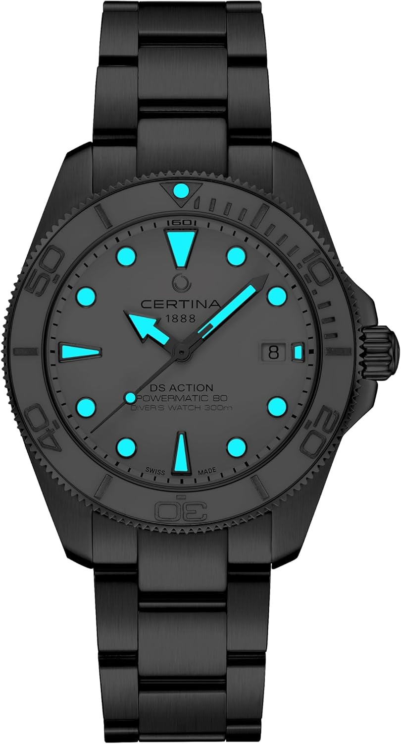 , Mens, DS Action Gent, 40.5, Mm, Steel, Automatic, Powermatic 80, Nivachron, Date, Watch, White, Steel, C0484071101100