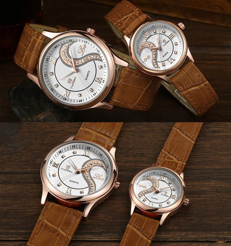 Ultrathin Leather His and Hers Wristwatches