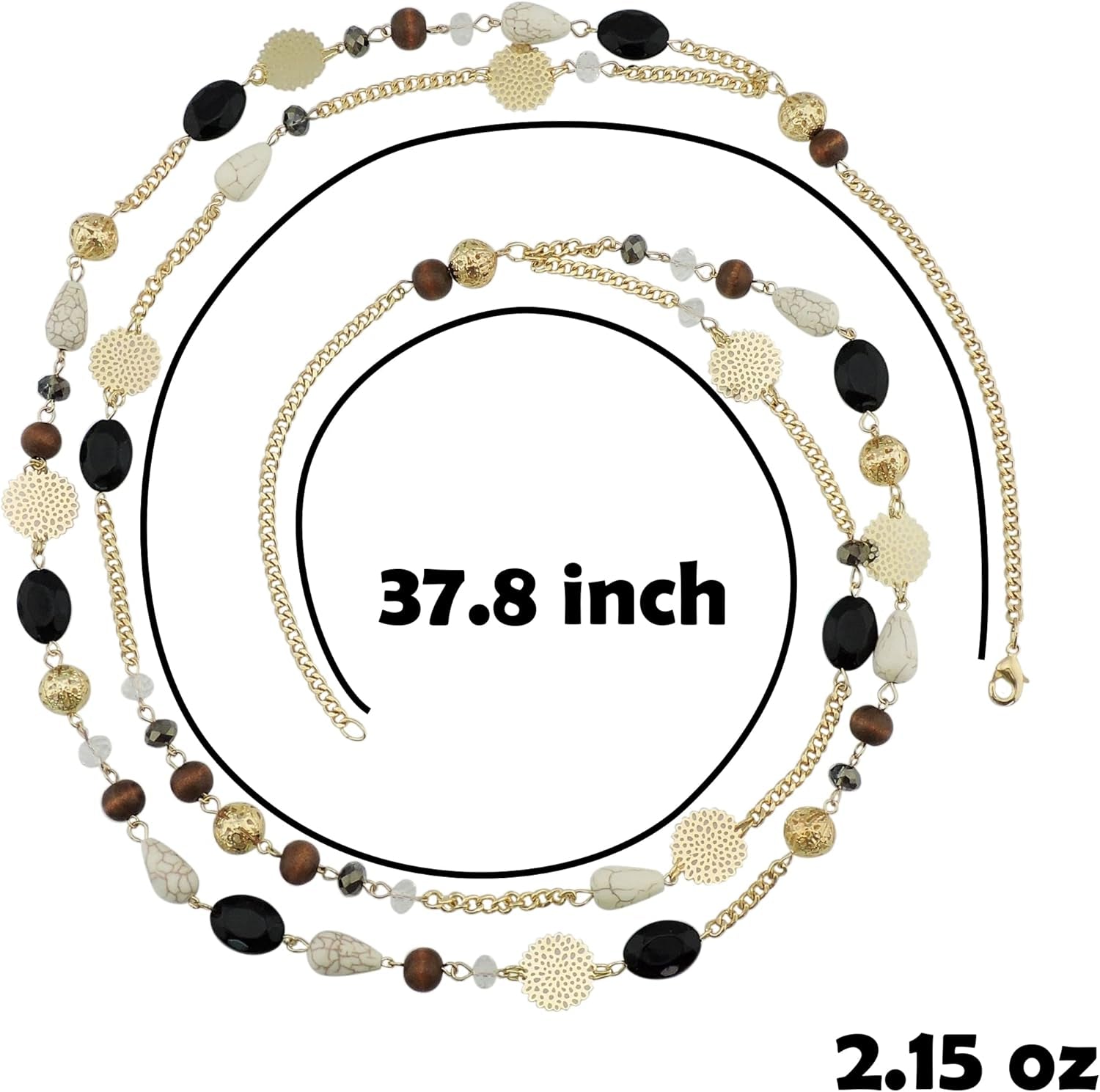 Long Necklaces for Women Trendy, Boho Layered Crystal Beaded Collar Necklaces for Women, Fashion Statement Necklaces Jewelry