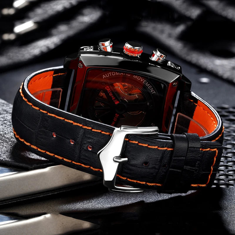 Luxury Men Automatic Self Wind Mechanical Watch for Men Rubber Strap Waterproof Luminous Date Fashion Mens Watches